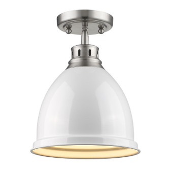 Duncan One Light Flush Mount in Pewter (62|3602-FM PW-WH)