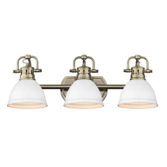 Duncan BCB Three Light Bath Vanity in Aged Brass (62|3602-BA3 AB-WHT)
