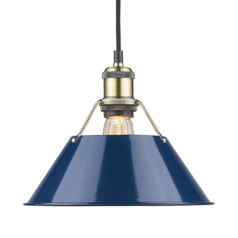 Orwell One Light Pendant in Aged Brass (62|3306-M AB-NVY)