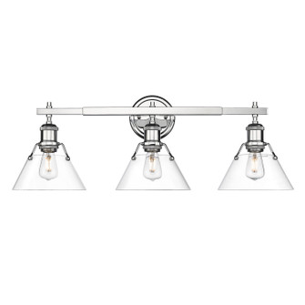 Orwell Three Light Bath Vanity in Chrome (62|3306-BA3 CH-CLR)