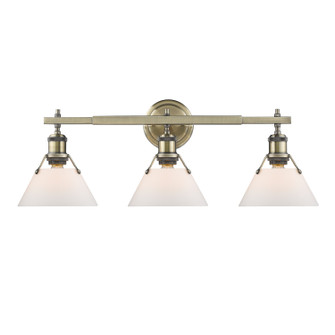Orwell Three Light Bath Vanity in Aged Brass (62|3306-BA3 AB-OP)