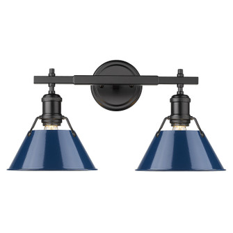 Orwell Two Light Bath Vanity in Matte Black (62|3306-BA2 BLK-NVY)