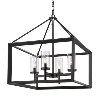 Smyth BLK Four Light Chandelier in Matte Black (62|2073-4 BLK-CLR)