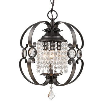 Ella EBB Three Light Mini Chandelier in Brushed Etruscan Bronze (62|1323-M3 EBB)