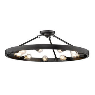 Castile Nine Light Semi-Flush Mount in Matte Black (62|1019-9SF BLK)