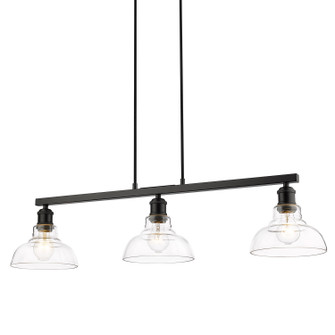 Carver Three Light Linear Pendant in Matte Black (62|0305-LP BLK-CLR)