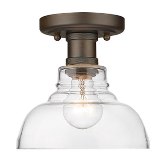 Carver One Light Flush Mount in Rubbed Bronze (62|0305-FM RBZ-CLR)
