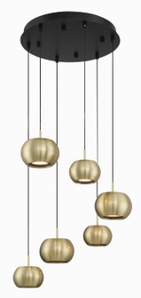Halo LED Pendant in Coal And Brushed Gold Finish (42|P5474-884-L)