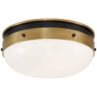 Hicks Two Light Flush Mount in Bronze with Antique Brass (268|TOB 4063BZ/HAB-WG)