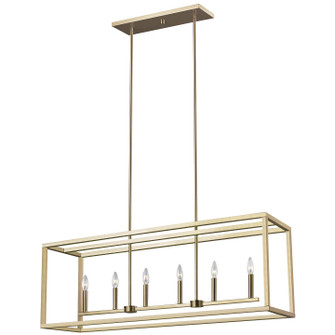 Moffet Street Six Light Island Pendant in Satin Brass (1|6634506EN-848)