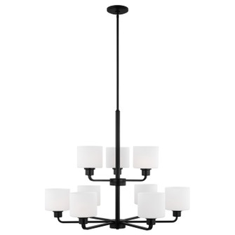Canfield Nine Light Chandelier in Midnight Black (1|3128809-112)