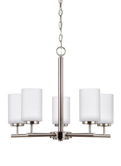 Oslo Five Light Chandelier in Brushed Nickel (1|31161EN3-962)