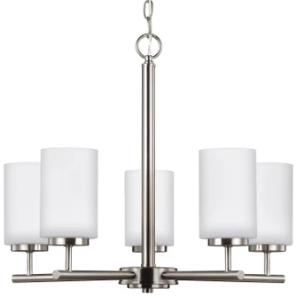 Oslo Five Light Chandelier in Brushed Nickel (1|31161EN3-962)