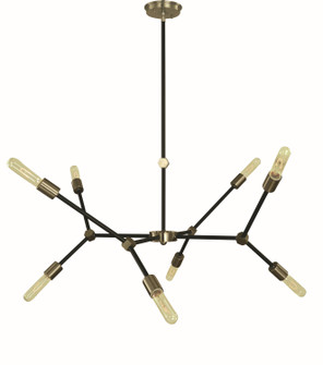 Kinetic Eight Light Chandelier in Antique Brass and Matte Black (8|5632 AB/MBLACK)
