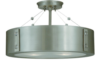 Oracle Four Light Flush / Semi-Flush Mount in Satin Pewter with Polished Nickel Accents (8|5390 SP/PN)