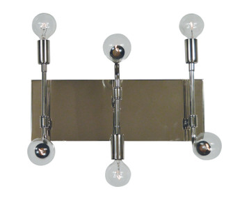 Fusion Six Light Wall Sconce in Polished Nickel with Matte Black Accents (8|5018 PN/MBLACK)