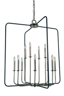 Boulevard 12 Light Chandelier in Polished Nickel with Matte Black Accents (8|4912 PN/MBLACK)