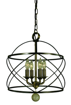 Nantucket Four Light Chandelier in Mahogany Bronze and Antique Brass (8|4414 MB/AB)