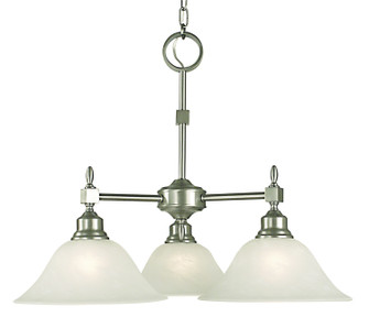 Taylor Three Light Chandelier in Brushed Nickel with White Marble Glass Shade (8|2439 BN/WH)