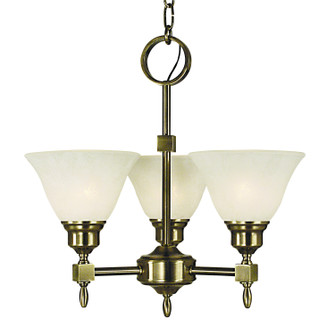 Taylor Three Light Chandelier in Siena Bronze with Amber Marble Glass Shade (8|2438 SBR/AM)
