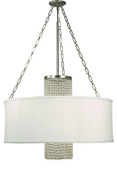 Angelique Four Light Chandelier in Polished Silver with White Sheer Shade (8|1958 PS/SWH)