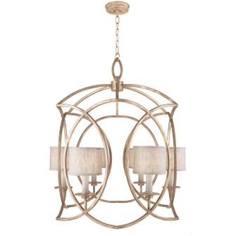 Cienfuegos Six Light Chandelier in Gold Leaf w/White Fabric Shades (48|889840-SF31)