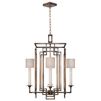 Cienfuegos Four Light Chandelier in Bronze w/Greige Fabric Shades (48|889040-11ST)