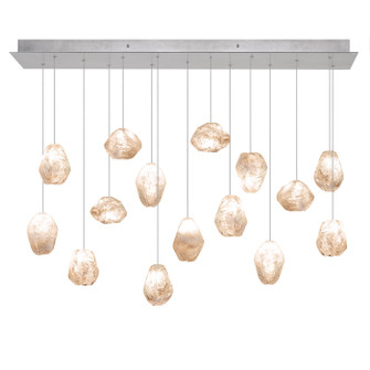 Natural Inspirations LED Pendant in Silver w/Clear Quartz Glass Drops (48|853740-14LD)