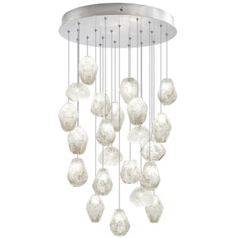 Natural Inspirations LED Pendant in Silver w/Clear Quartz Glass Drops (48|853240-13LD)