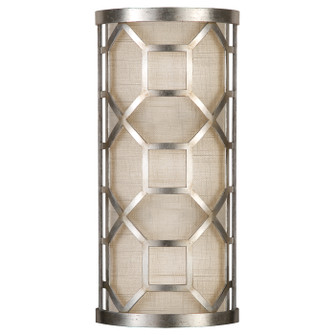 Allegretto Two Light Wall Sconce in Silver w/White Linen Shade (48|816850GU)