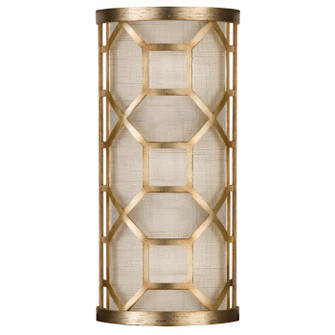 Allegretto Two Light Wall Sconce in Gold w/White Linen Shade (48|816850-2GU)
