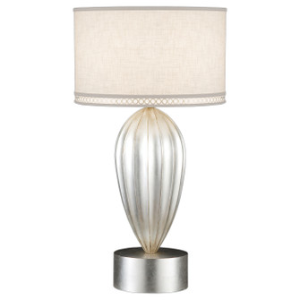 Allegretto One Light Table Lamp in Silver w/White Linen Shade (48|793110ST)