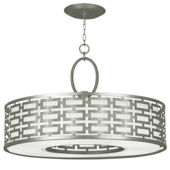 Allegretto Five Light Pendant in Silver Leaf w/White Fabric Shade (48|787640-SF41)