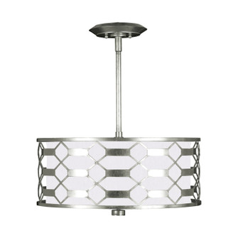 Allegretto Three Light Pendant in Silver Leaf w/White Fabric Shade (48|787540-SF41)