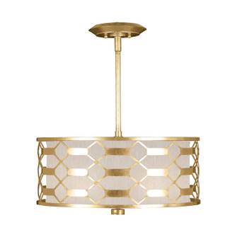 Allegretto Three Light Pendant in Gold Leaf w/Champagne Fabric Shade (48|787540-SF33)