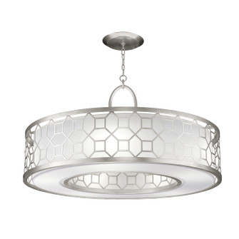 Allegretto Five Light Pendant in Silver Leaf w/White Fabric Shade (48|780340-SF41)