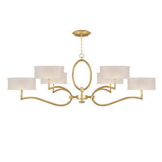 Allegretto Six Light Chandelier in Gold Leaf w/Champagne Fabric Shades (48|780040-SF33)