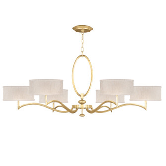 Allegretto Six Light Chandelier in Gold Leaf w/Champagne Fabric Shades (48|771740-SF33)