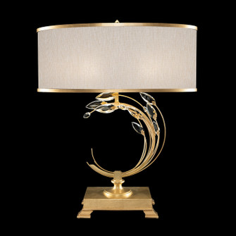 Crystal Laurel One Light Table Lamp in Gold Leaf w/Champagne Fabric Shade (48|771510-SF33)