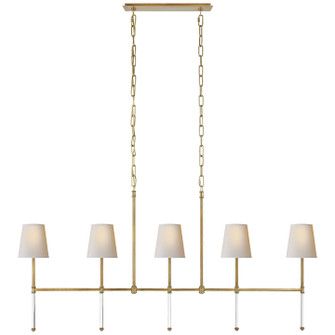 Camille Five Light Linear Chandelier in Hand-Rubbed Antique Brass (268|SK 5055HAB-NP)