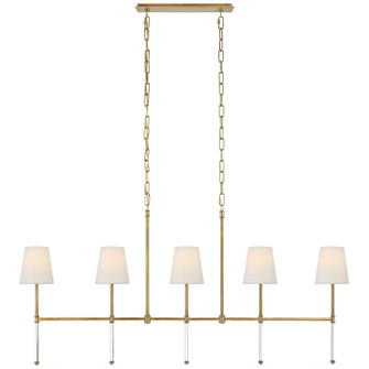 Camille Five Light Linear Chandelier in Hand-Rubbed Antique Brass (268|SK 5055HAB-L)