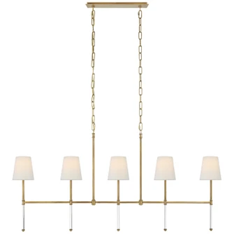 Camille Five Light Linear Chandelier in Hand-Rubbed Antique Brass (268|SK 5055HAB-L)