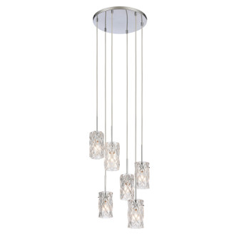 Formade Crystal Six Light Pendant in Polished Chrome (45|82198/6)