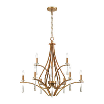 Katania Nine Light Chandelier in Antique Gold (45|75148/9)