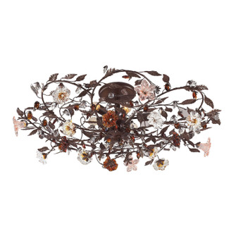 Cristallo Fiore Six Light Flush Mount in Deep Rust (45|7047/6)