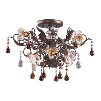 Cristallo Fiore Three Light Semi Flush Mount in Deep Rust (45|7044/3)