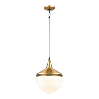 Mid Century Schoolhouse One Light Mini Pendant in Satin Brass (45|69384/1)