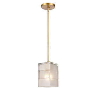 Ice Blocks One Light Mini Pendant in Satin Brass (45|67866/1)