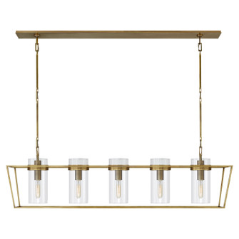 Presidio Five Light Linear Pendant in Hand-Rubbed Antique Brass (268|S 5177HAB-CG)