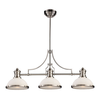 Chadwick Three Light Linear Chandelier in Satin Nickel (45|66225-3)